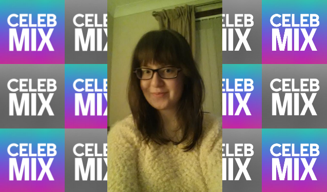 CelebMix logo background with Writer Lynn Macgillivray