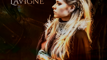 The single cover artwork of "We Are Warriors" which sees Avril Lavigne looking to the left wearing head armour, neck armour, and arm armour looking fierce and ready for battle.