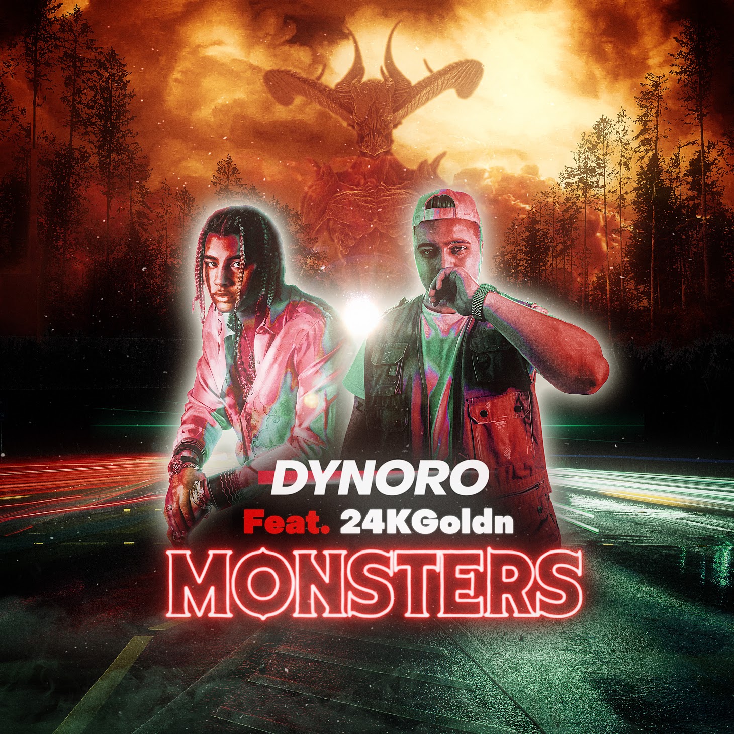 Dynoro feat. 2kGoldn - "Monsters" single artwork