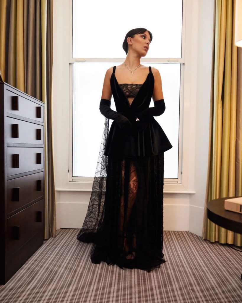 Millie Bobby Brown's Lace and Velvet Dress at 2022 BAFTAs