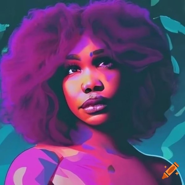 Official single cover artwork for "SZA 4 NGAZ" by OTH€LLO which sees an African woman with afro hair filtered completely purple while the background is a contrasting light blue.