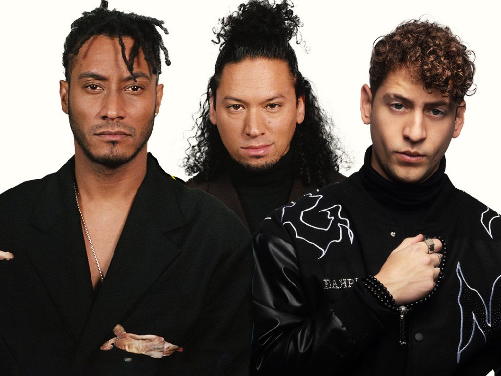 Promotional image for "Keloke" featuring Bla-De which sees a photoshopped image of Sunnery James & Ryan Marciano standing next to Gian Varela.