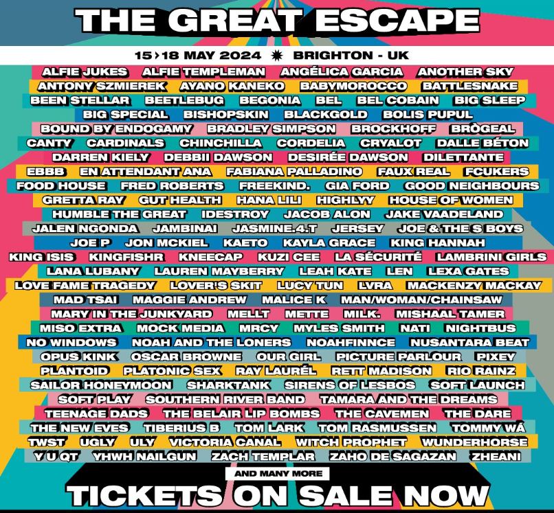 The Great Escape festival takes over Brighton next month.