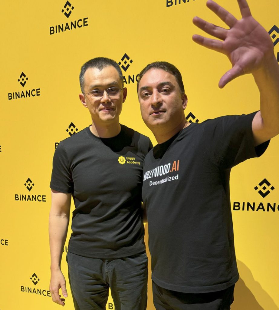 Changpeng Zhao founder of Binance with Sheeraz Hasan