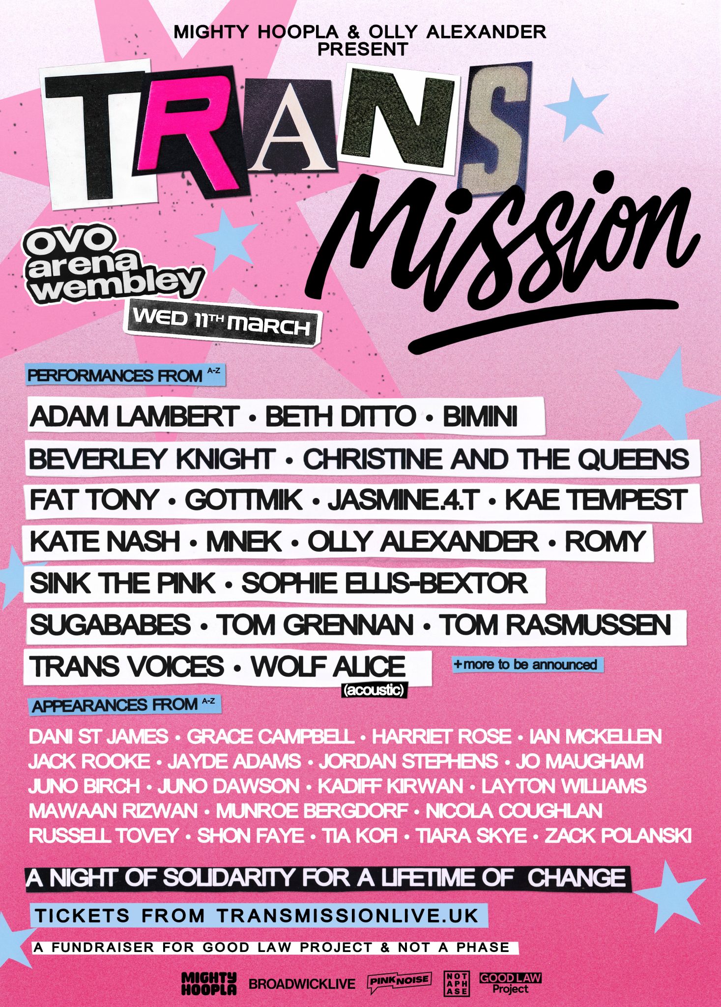 Trans Line Up Olly Alexander and Mighty Hoopla Announce Trans Mission: An All-Star ...